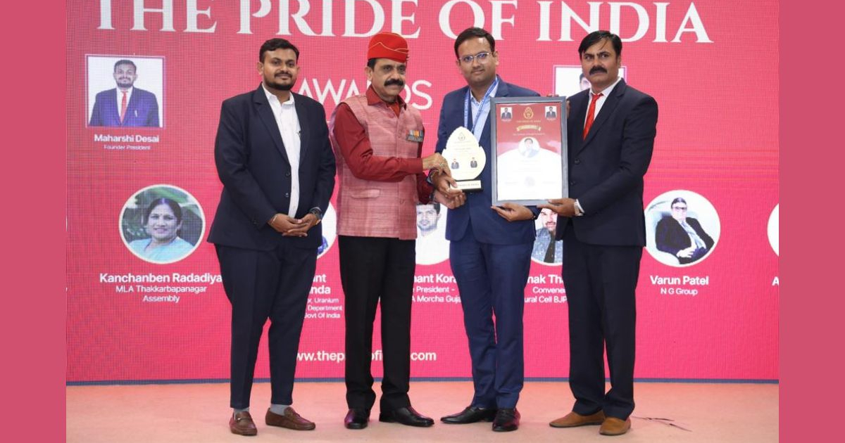 Kartik Soni honoured with The Pride of India Award for reshaping Ahmedabad’s real estate